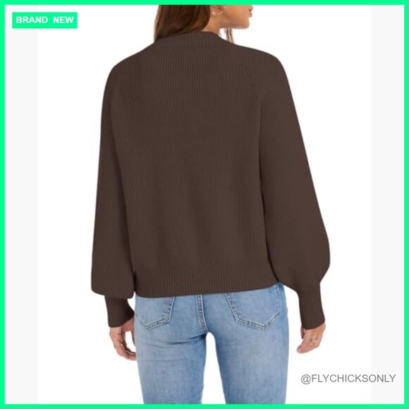 Chunky Knit Cardigan Sweater Open Front Button Down Loose Fit - Picture 3 of 7